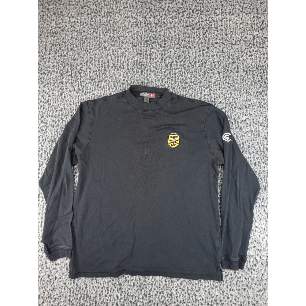 Fidra Long Sleeve Mock Neck Mens M Black Subaru Race Ace John Ashworth